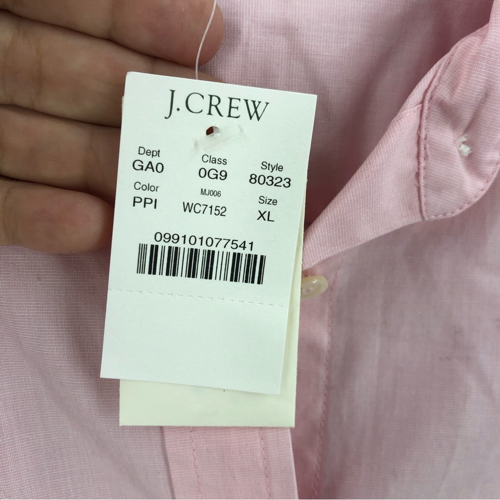 J. Crew Shirt Womens Size XL NWT 100 Percent Cotton Pink Button Down - Picture 7 of 8